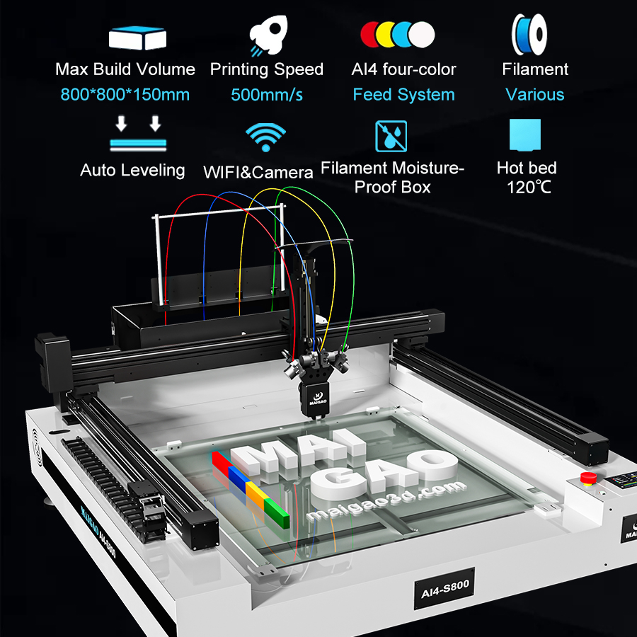 MAIGAO AI4-S1200 Four Colors Large Format1200mm Klipper 500mm/s Channel Letter Led Neon Sign 3D Printer - Image 2