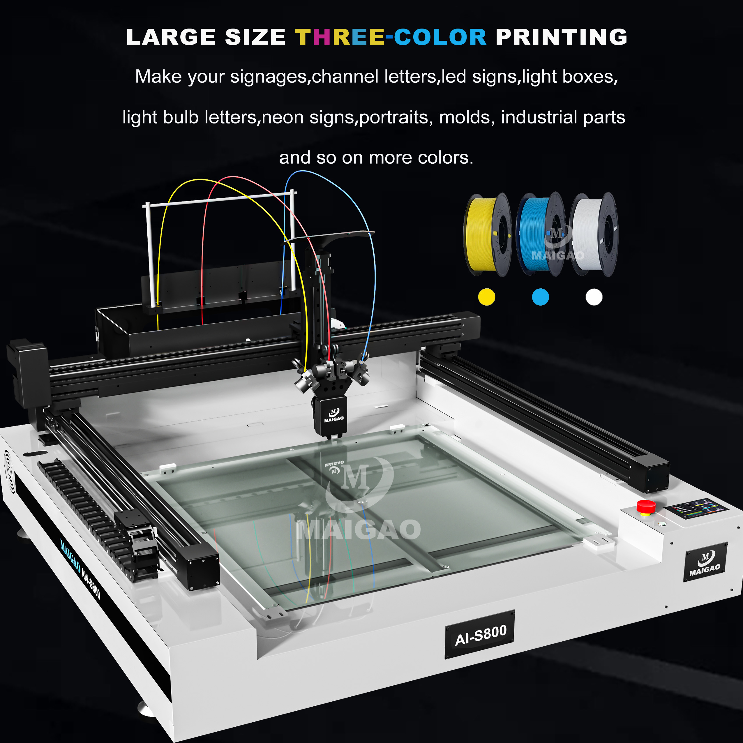 MAIGAO AI-S 800 SIGN Hot-sale Commercial 3D Sign Printer Dimensional 3D Letter Illuminated Logo Printer 3d Signage Machine - Image 3